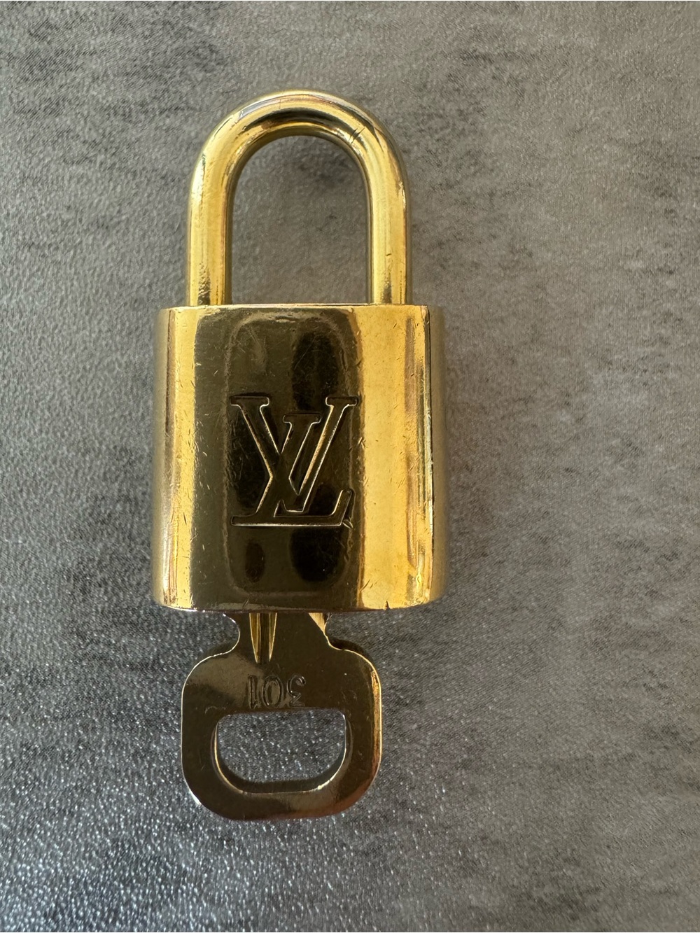 Louis Vuitton Gold-tone Padlock with Key #301